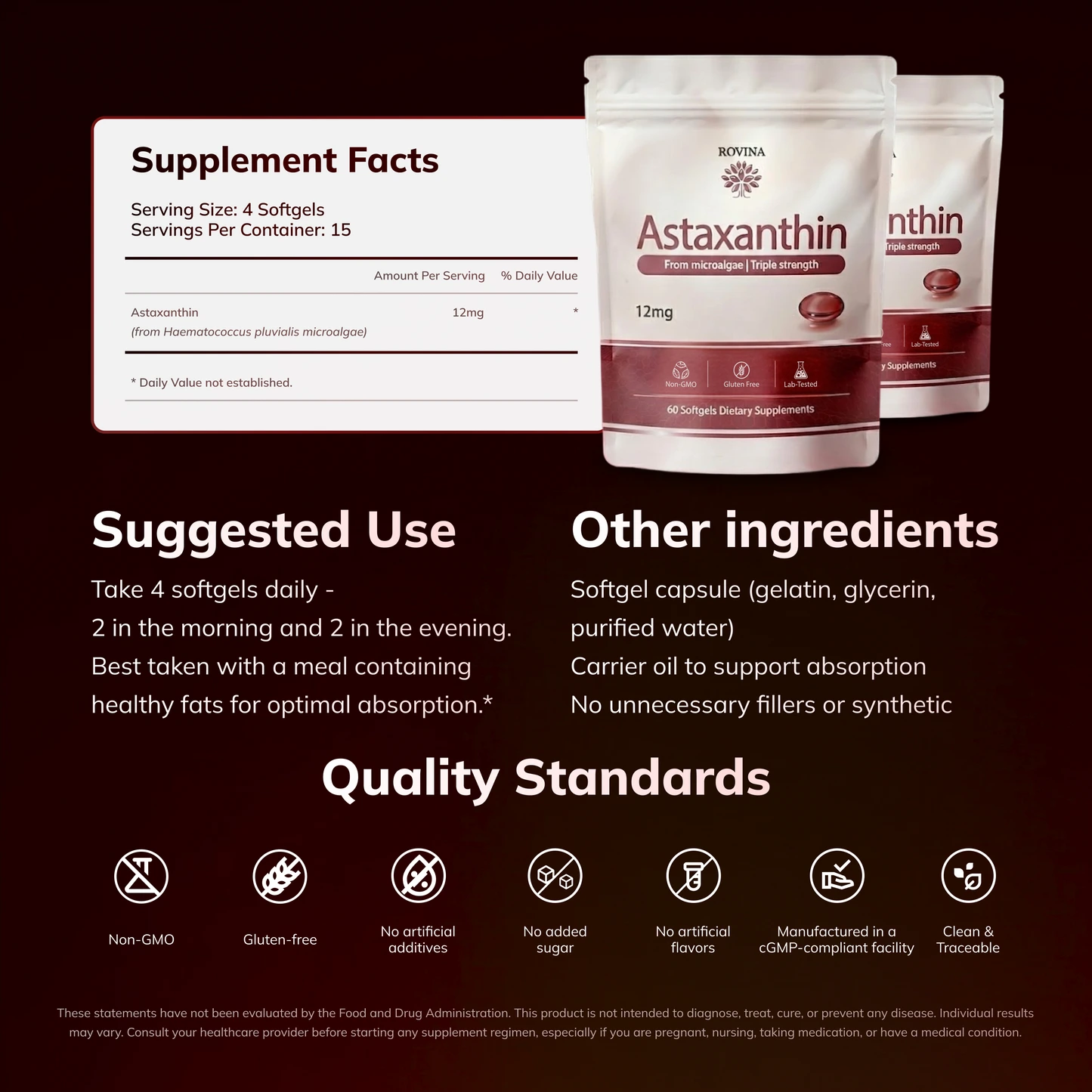 Rovina Astaxanthin | 12mg softgels